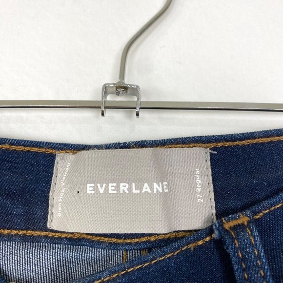 NEW Everlane The Authentic Stretch Mid Rise Skinny Jean Dark Blue Wash 27 - Picture 7 of 9